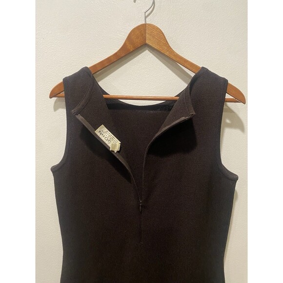 St John Marie Gray Black Sleeveless Santana Knit Sheath Dress in Size 8 - Picture 5 of 7